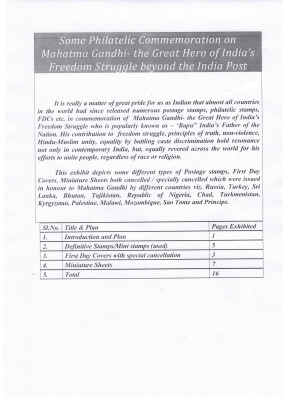 SOME PHILATELIC COMMEMORATION ON MAHATMA GANDHI - THE GREAT HERO OF INDIA'S FREEDOM STRUGGLE BEYOND THE INDIA POST